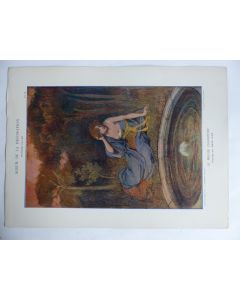 Estampe Le miroir champêtre Paysage AMAN JEAN Art nouveau