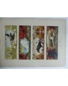 Estampe Les saisons Frise BEK-GRAN Art nouveau
