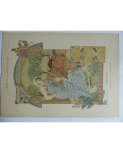 Estampe L'agriculture Panneau décoratif EUGENE GRASSET Art nouveau