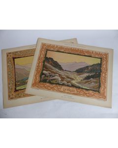 Deux estampes Paysage Louis CLERMONT Art nouveau