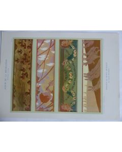 Estampe Projet de frises murales JULES DUVINAGE Art nouveau