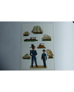 Images chromos gaufrés découpés bateaux Royal Navy 1890