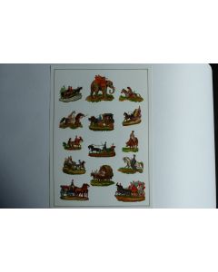 Images chromos gaufrés découpés attelage animaux chevaux éléphants 1890