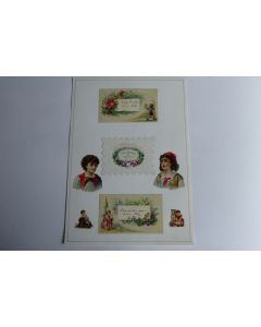 Images chromos gaufrés découpés carte de voeux nouvelle année 1890