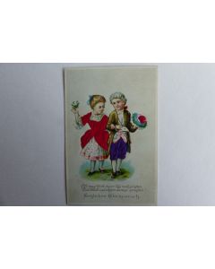 Chromo enfants en costume de soie 1890