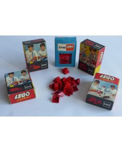 Lot 5 LEGO system 280 / 281 / 282 / 283 / 480 Briques toit rouge