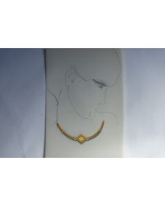 Ancien dessin original bijoux Collier
