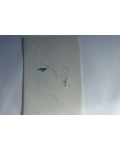 Ancien dessin original bijoux Boucle d'oreilles