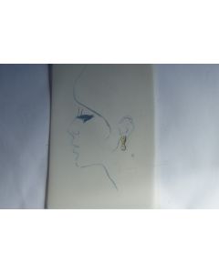 Ancien dessin original bijoux Boucle d'oreilles