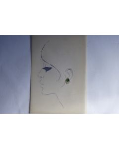 Ancien dessin original bijoux Boucle d'oreilles