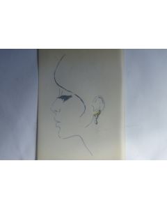 Ancien dessin original bijoux Boucle d'oreilles