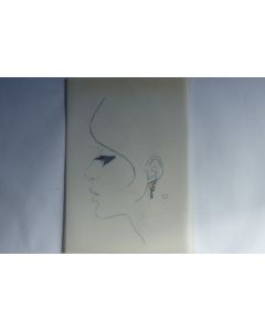Ancien dessin original bijoux Boucle d'oreilles