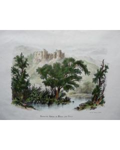 Gravure Château Ménas Néris Allier Auvergne
