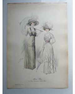 Grande Gravure Accessoires de Mode Femme 1909 Chapeaux