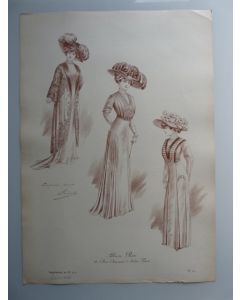 Grande Gravure Accessoires de Mode Femme 1909 Robes