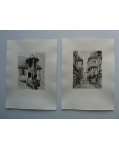 Ancienne Gravure Eau Forte Robin Chalon sur Saône