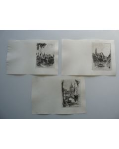 Ancienne Gravure Eau Forte Robin Chartres Cathédrale