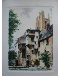 Ancienne Gravure Eau Forte Robin Nantes