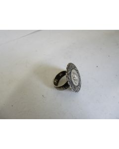 Bague sceau argent M.V.