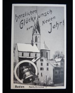 CPA Allemagne Neuen Jahr Baden Kath. Kirche