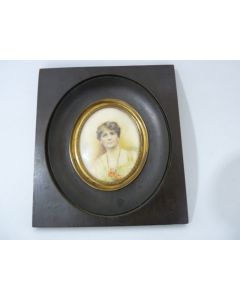 Peinture portrait miniature EOSER 1930