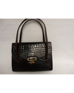 Sac a main Crocodile marron Vintage