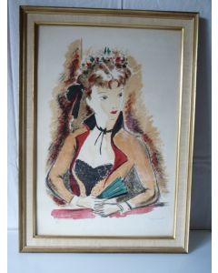 Gravure Lithographie André Dignimont Jeune Femme