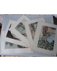 Lithographie HENRY années 1950 vues de Paris Dessin