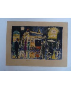 Lithographie Kees VAN DONGEN Place Pigalle by night PARIS