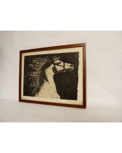 Encre originale sur papier chiffon Cheval Dessin