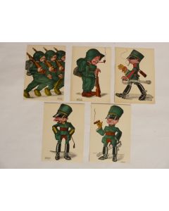 Série de 5 CP illustrée WELTI Lausanne Militaire Suisse