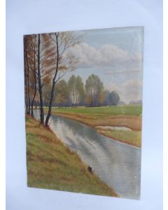 Tableau Peinture à l'huile Paysage bord de rivière