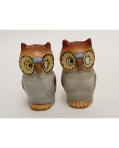 Paire de salières porcelaine hibou