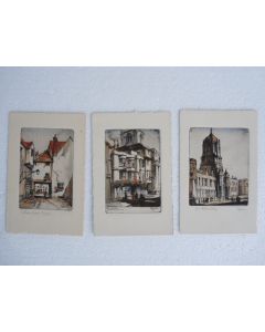 Ensemble 3 CPA Eaux Fortes Angleterre OXFORD College