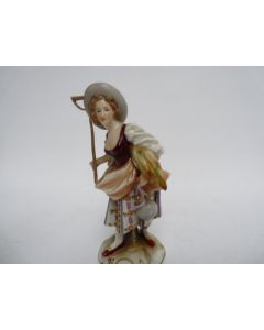 Figurine porcelaine allemande paysanne Volkstedt-Rudolstadt XIXe siècle