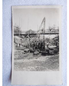 CPA photo Suisse Grisons Fürstenau Construction Pont Chemin de fer 1927