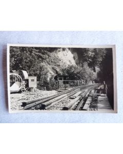 CPA photo Suisse Grisons Fürstenau Construction Pont Chemin de fer 1927