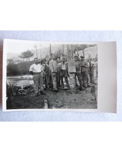 CPA photo Suisse Grisons Fürstenau Construction Pont Chemin de fer 1927