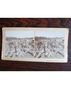 Photographie Photo Stéréo Suisse Guerre Rassemblement Troupes 1899