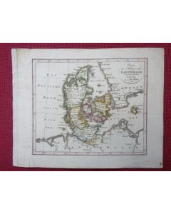 Gravure Carte Danemark époque 1820