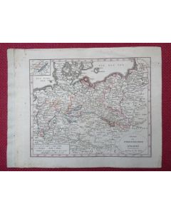 Gravure Carte Allemagne Prusse époque 1820