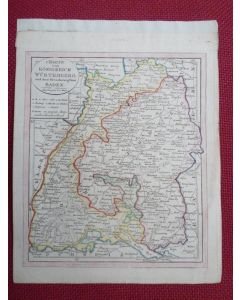 Gravure Carte Allemagne Königreich Würtemberg BADEN époque 1820