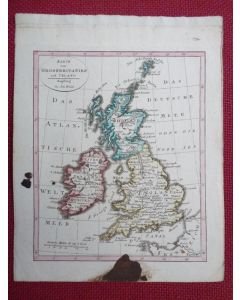 Gravure Carte Grande Bretagne Irlande époque 1820