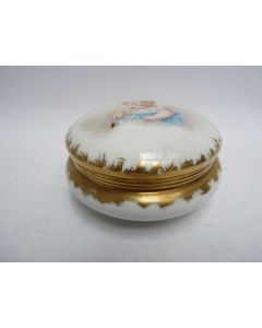 Grande boite porcelaine bébé XIXe siècle
