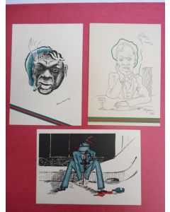 3 CP illustrée semi-modernes Fumée cigarette Rare Original