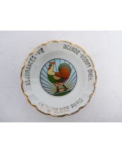 Cendrier porcelaine Limoges Publicité Assurances