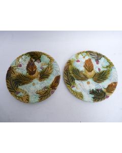 Assiette barbotine Art Nouveau (x2)