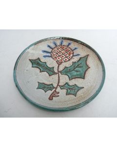 Assiette céramique Daniel VALLAURIS Chardon