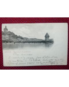 CPA Suisse Lucerne Rathaus Kapellbrücke Pont