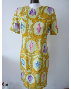 Robe d'été Soie Jaune BON GENIE Vintage T40